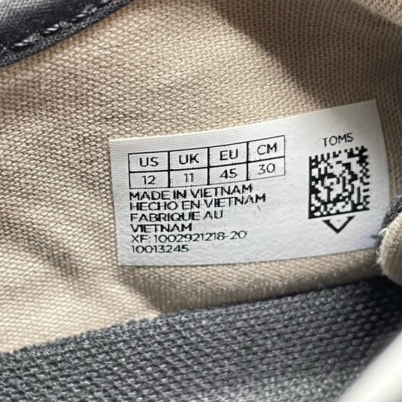 TOMS Trvl Lite Low Black Tropical Lace Up Canvas Sneakers Tennis Shoes mens 12 - Picture 14 of 14